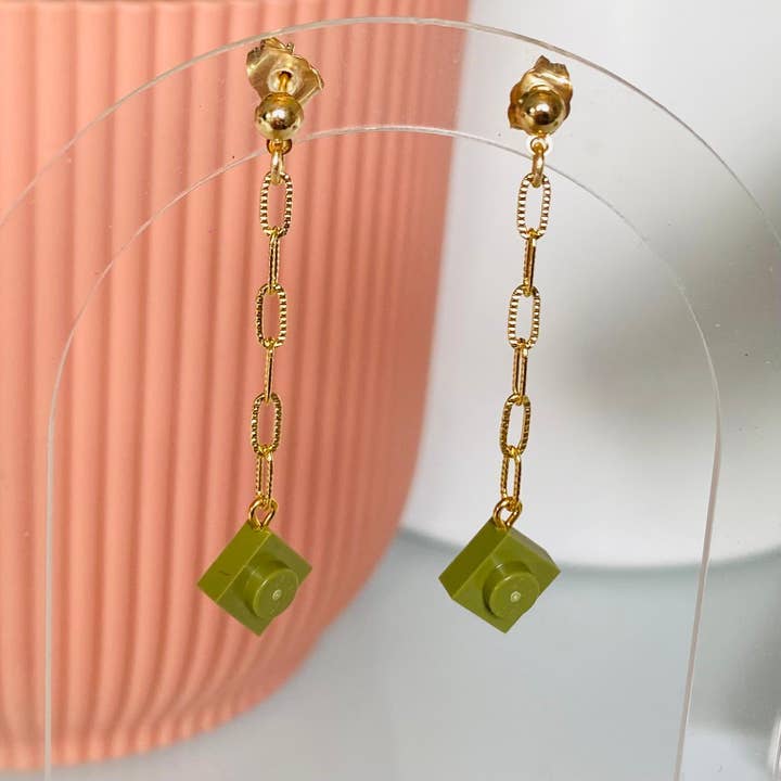 Brique d'Oreille – wholesale Hängande örhängen – Hängande örhängen kedja & Lego®-kloss - Les Virevolteuses5