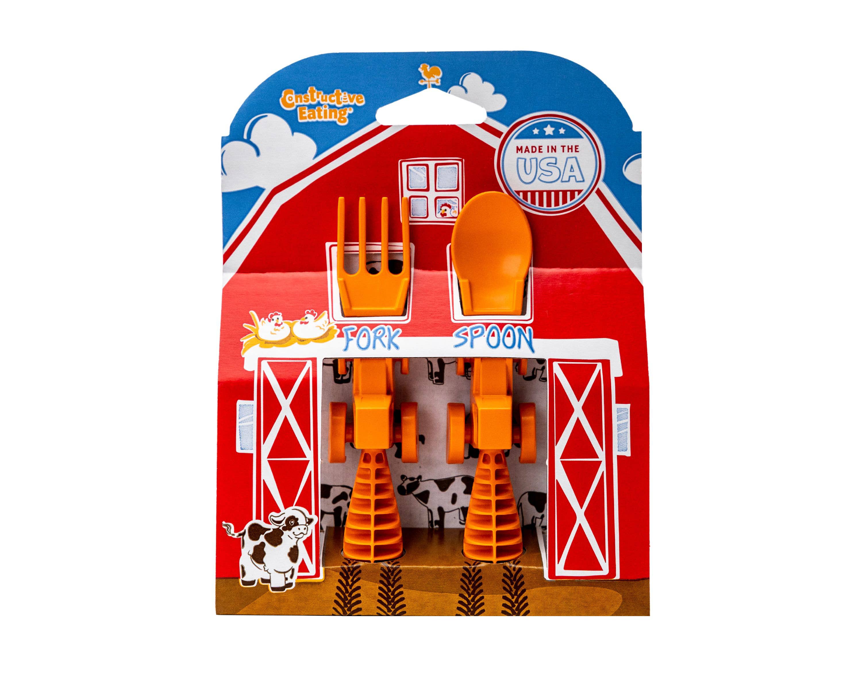 Constructive Eating - Wholesale Flatware Set - Kids & Baby - Set of 2 Tractor Utensils5