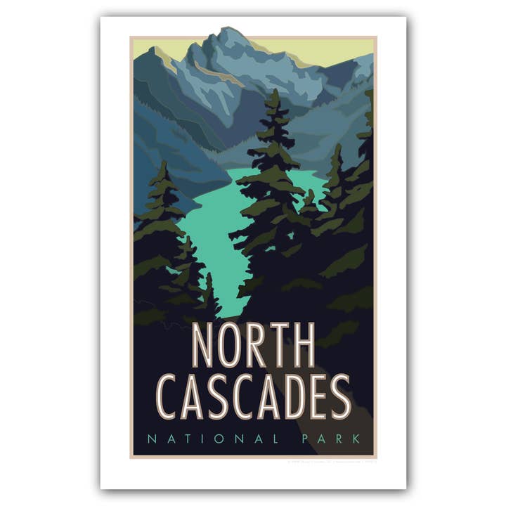 North Cascades National Park - Washington - Poster for wholesale by Travel Posters by M&W Design Co.