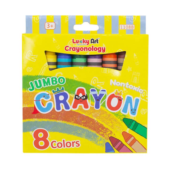 8 Color Jumbo Crayons for wholesale by LUCKY ART CRAYONOLOGY