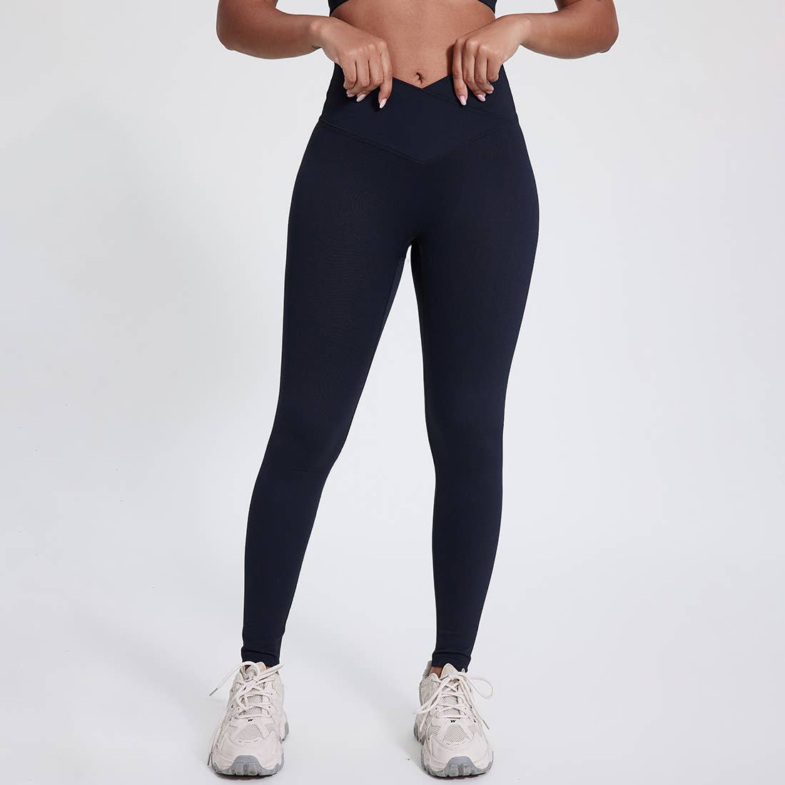 Sodalemon – Engroshandel Sports-/loungeleggings – til kvinder – Sodalemon dameleggings med krydset høj talje i ensfarvet design28