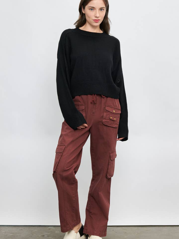 30213 - PANTALON CARGO UTILITAIRE EN TWILL DE COTON LAVÉ pour la vente par Newbury Kustom