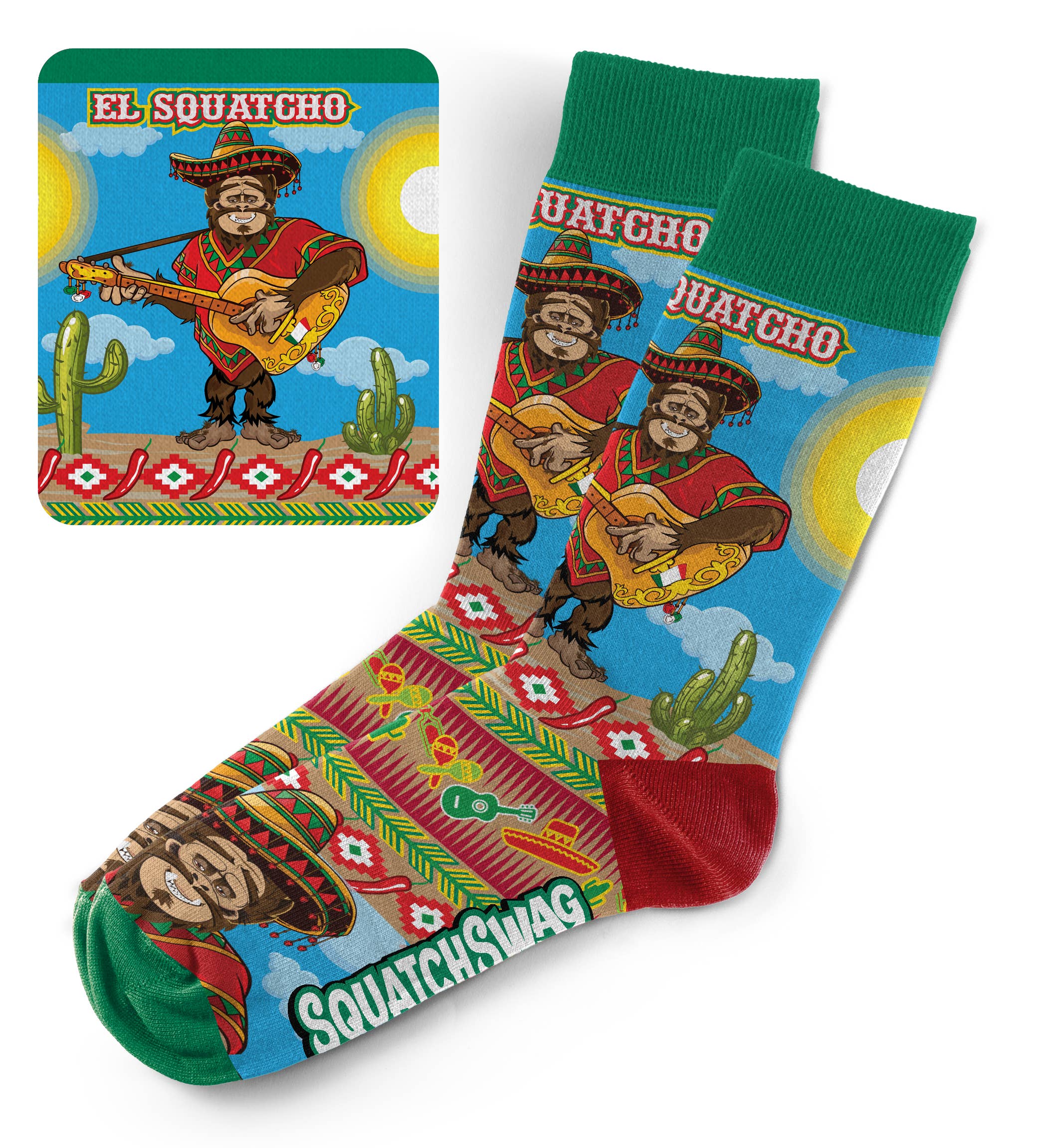 SquatchSwag - Venta al por mayor Calcetines - Unisex - Calcetines Bigfoot - Calcetines BillyBob Bigfoot Fun7