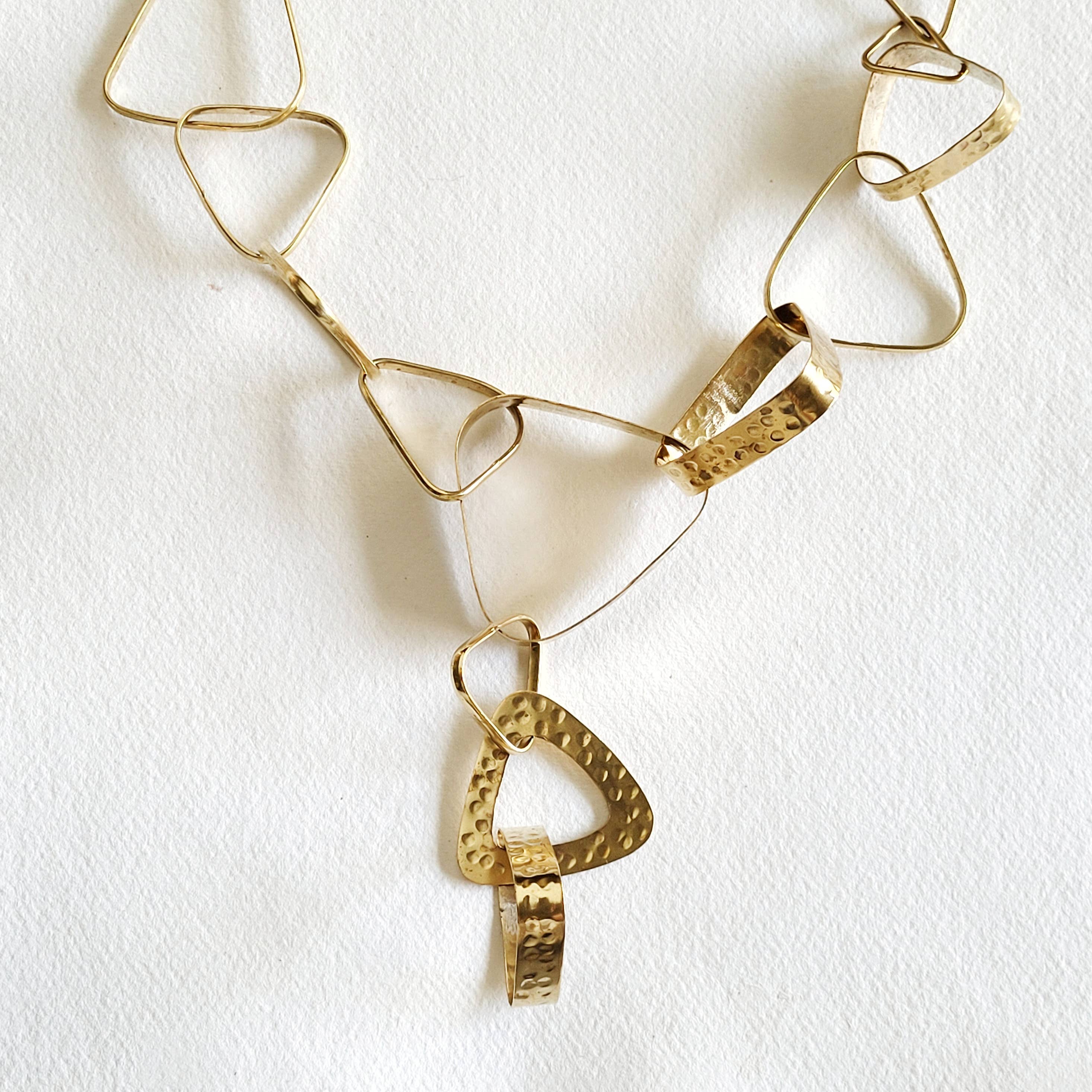 Bisjoux - Wholesale Link & Chain Necklace - Brass Chain link necklace geometric abstract handmade 10