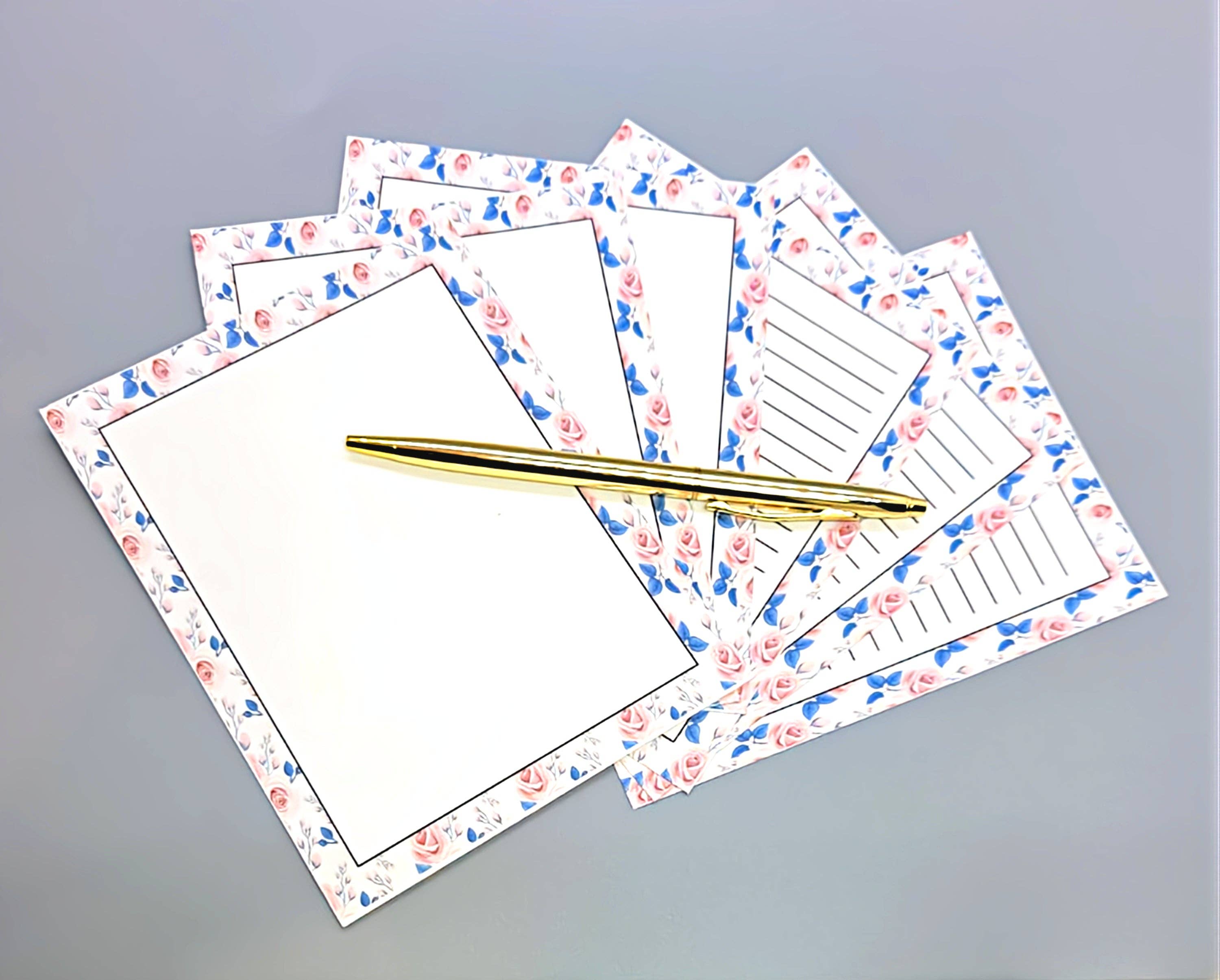 Chic Brico - Wholesale Stationery/Notecard Set - 42-Pc Stationery Gift Box Set w/Desk Organizer, Roses on Blu2