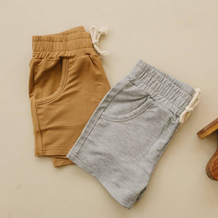 Bamboo Terry Drawstring Shorts for wholesale by Little Joy Co.