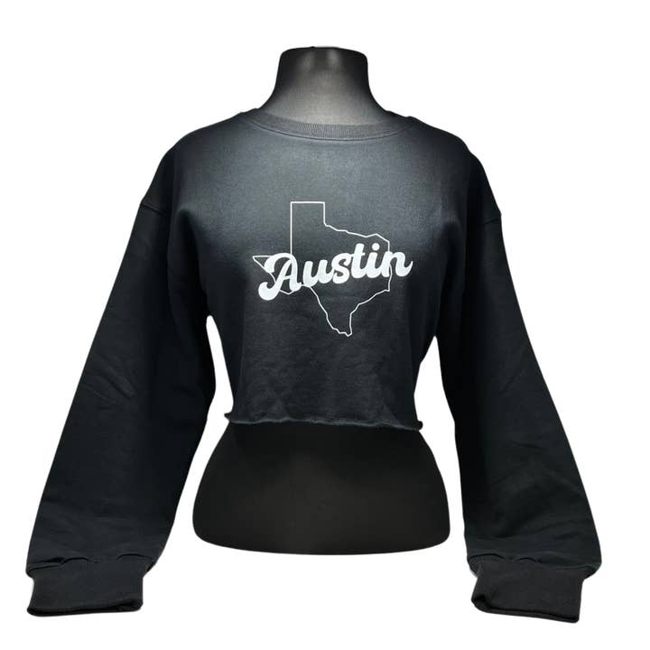 Texas Outline Långärmad Crop Top för wholesale av Triple Z Threadz