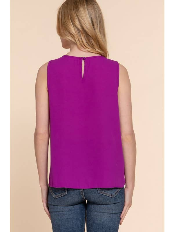 Active Basic | Active USA - Wholesale Blouse - Women's - Sleeveless Round Neck Woven Top13