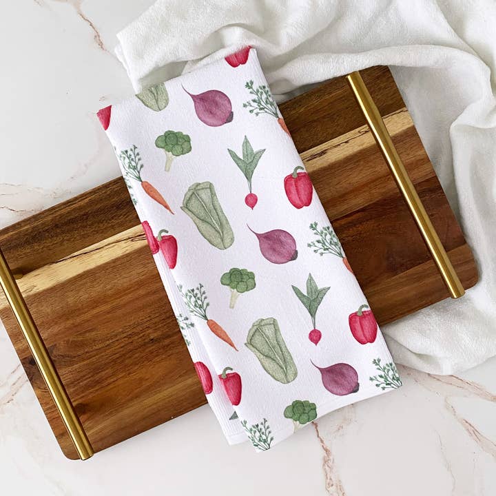 Vegetable Print Kitchen Decorative Hand Towel for wholesale by Simply Lauren at Home