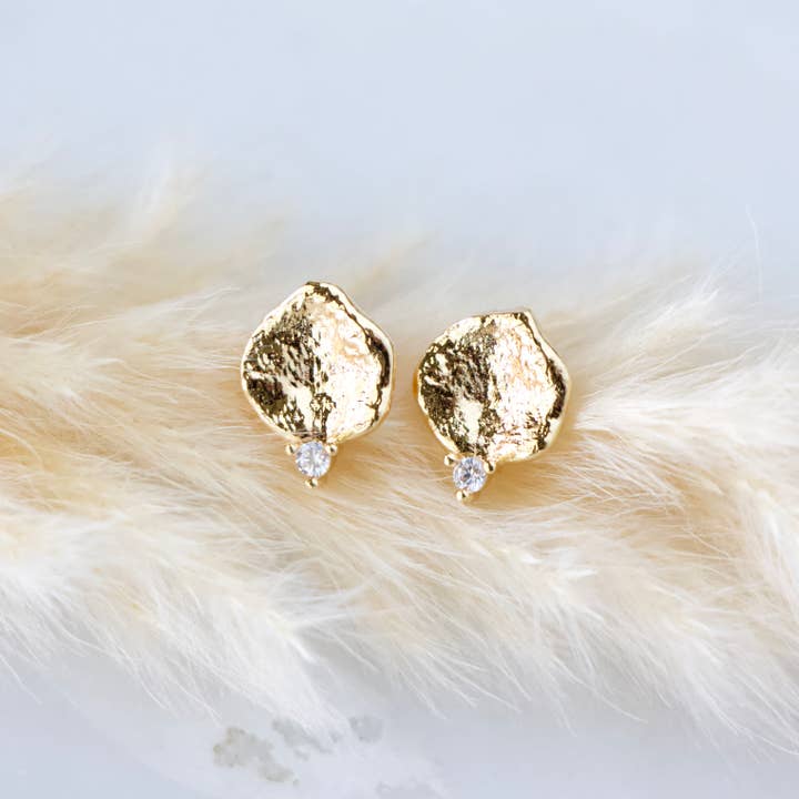 Mesa Blue - Vendita all'ingrosso Orecchini a bottone - Orecchini a bottone rotondi CZ5