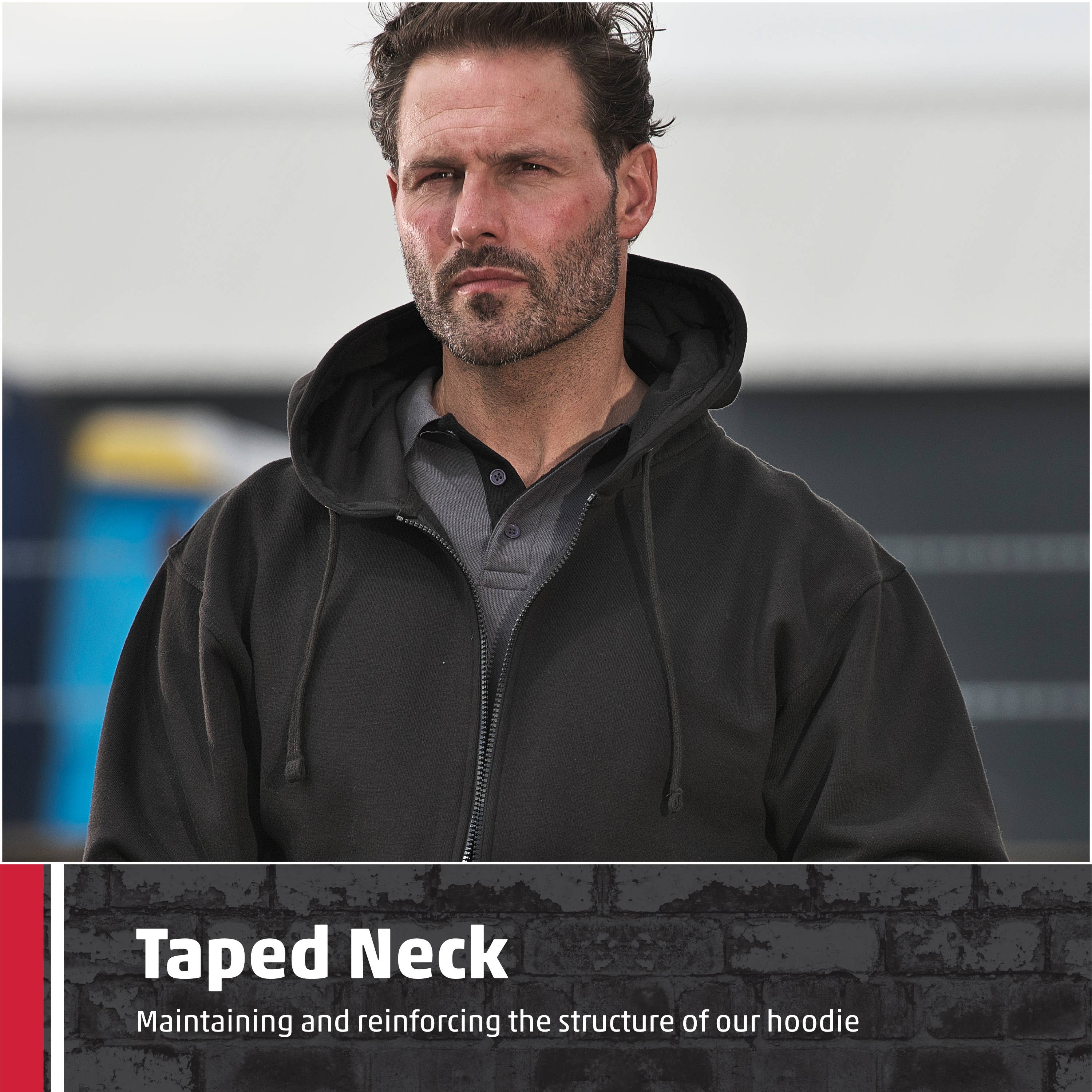 TuffStuff Workwear – wholesale Hoodie – Men's – TuffStuff Pro Work Hoodie, Full Zip, Lined Hood, Taped Neck6