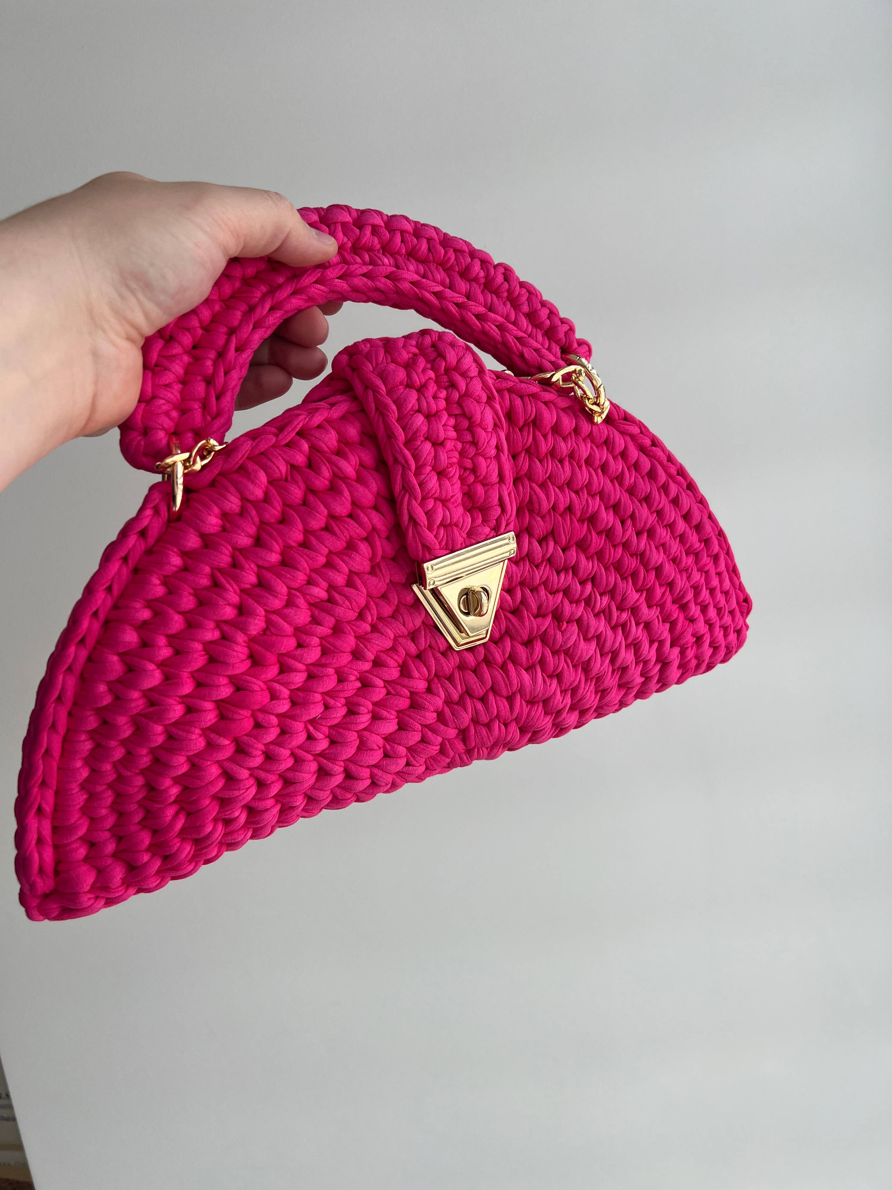 CHQEL - Wholesale Top Handle Bag - Women's - CHQEL Round Clutch Bag for Women, Handmade Crochet Purse  4