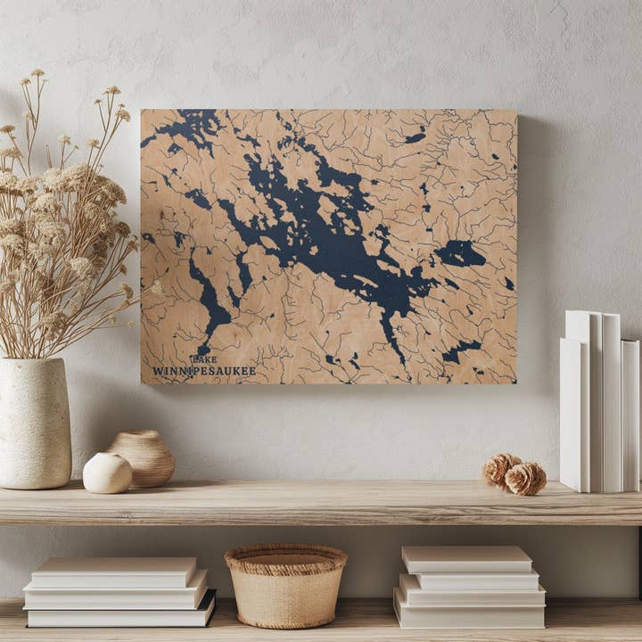 Lake Winnipesaukee New Hampshire Custom Lake Map for wholesale by Benoit's Design Co.
