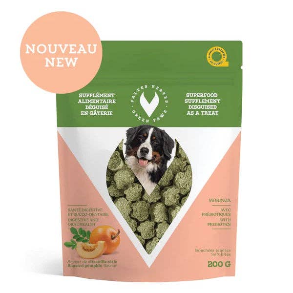 Green Paws Supplement with Prebiotic Dog Treat Roasted Pumpkin 200 g for wholesale by La boite à Penny
