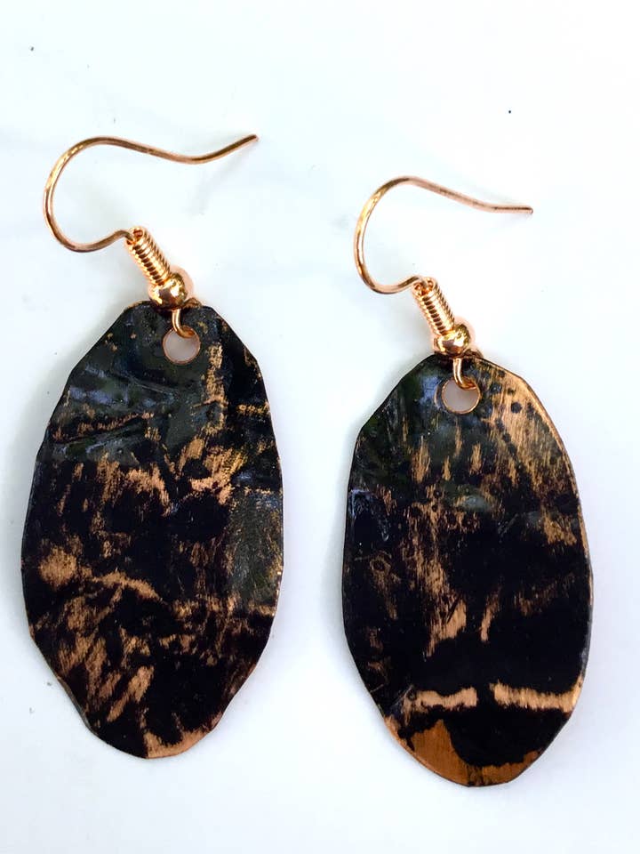 Black Oval PP Earrings for wholesale by Inspire Me Artworks