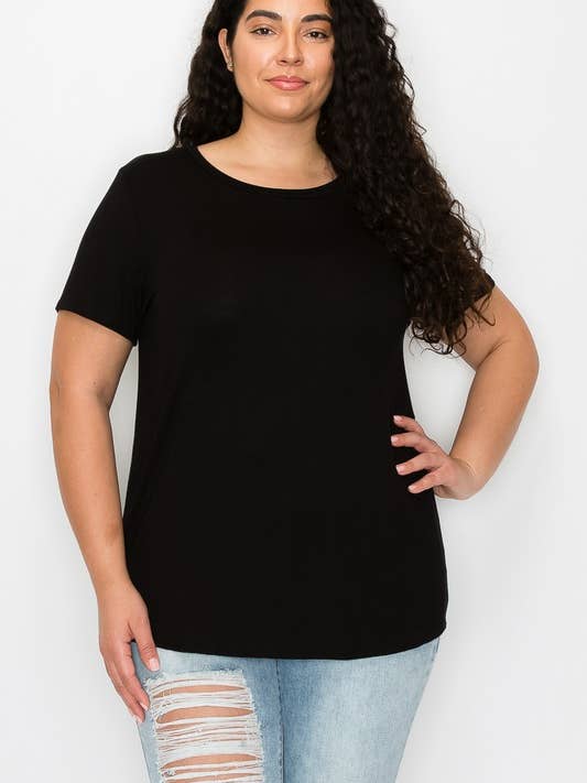 A.gain - Wholesale T-Shirt - Women's - 10733SSP07 - PLUS SIZE BASIC SOLID SHORT SLEEVE TOP12