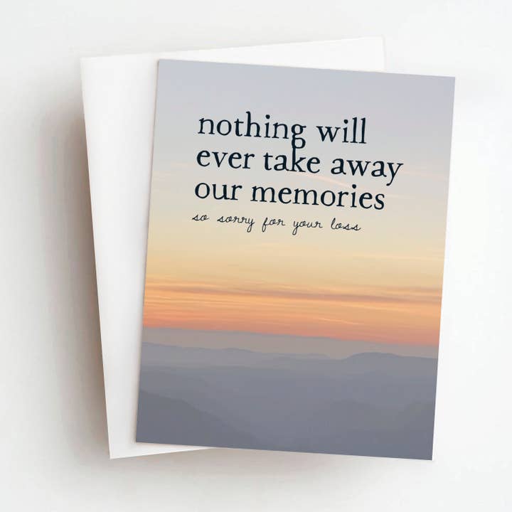 Sunset Memories Sympathy wenskaart voor wholesale door Skel & Co