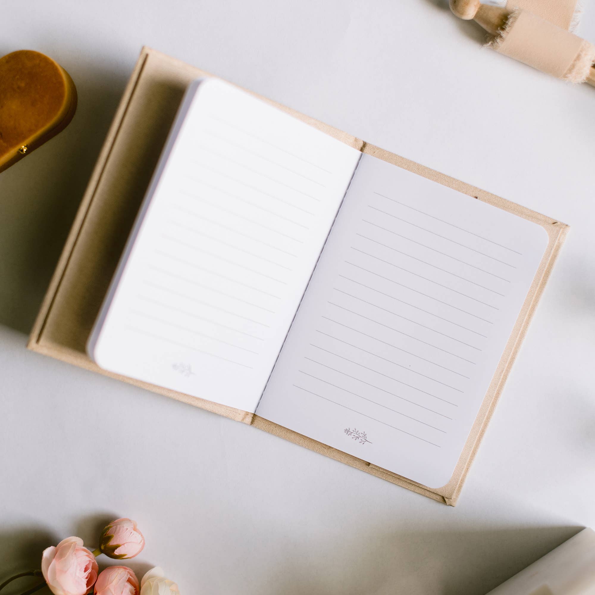 Everbae - Wholesale Journal/Diary - Velvet Hardcover Wedding Vow Books with Silk Ribbon4