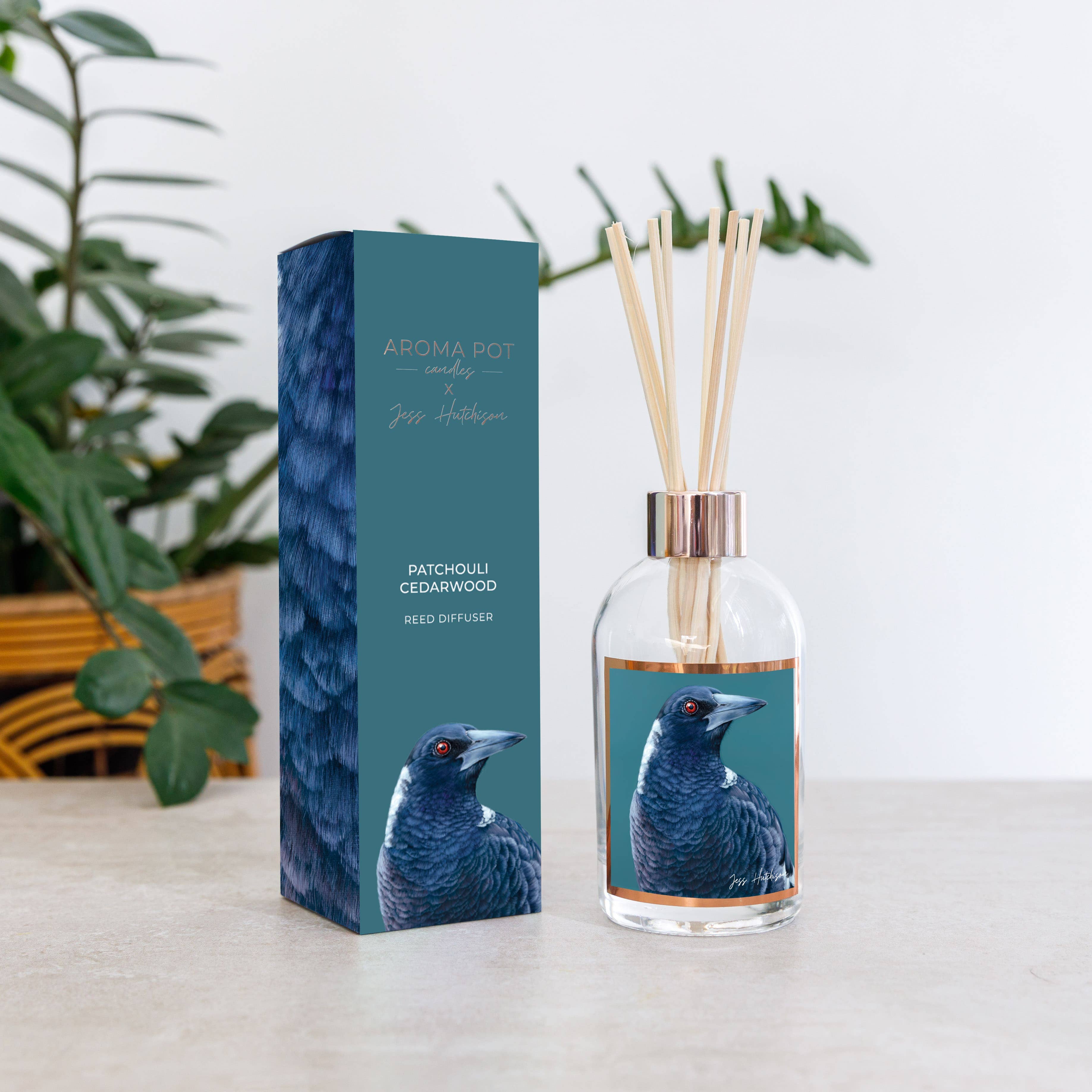 Aroma Pot - Wholesale Reed diffuser - Australian artist reed diffuser | Patchouli Cedarwood | 200ml3