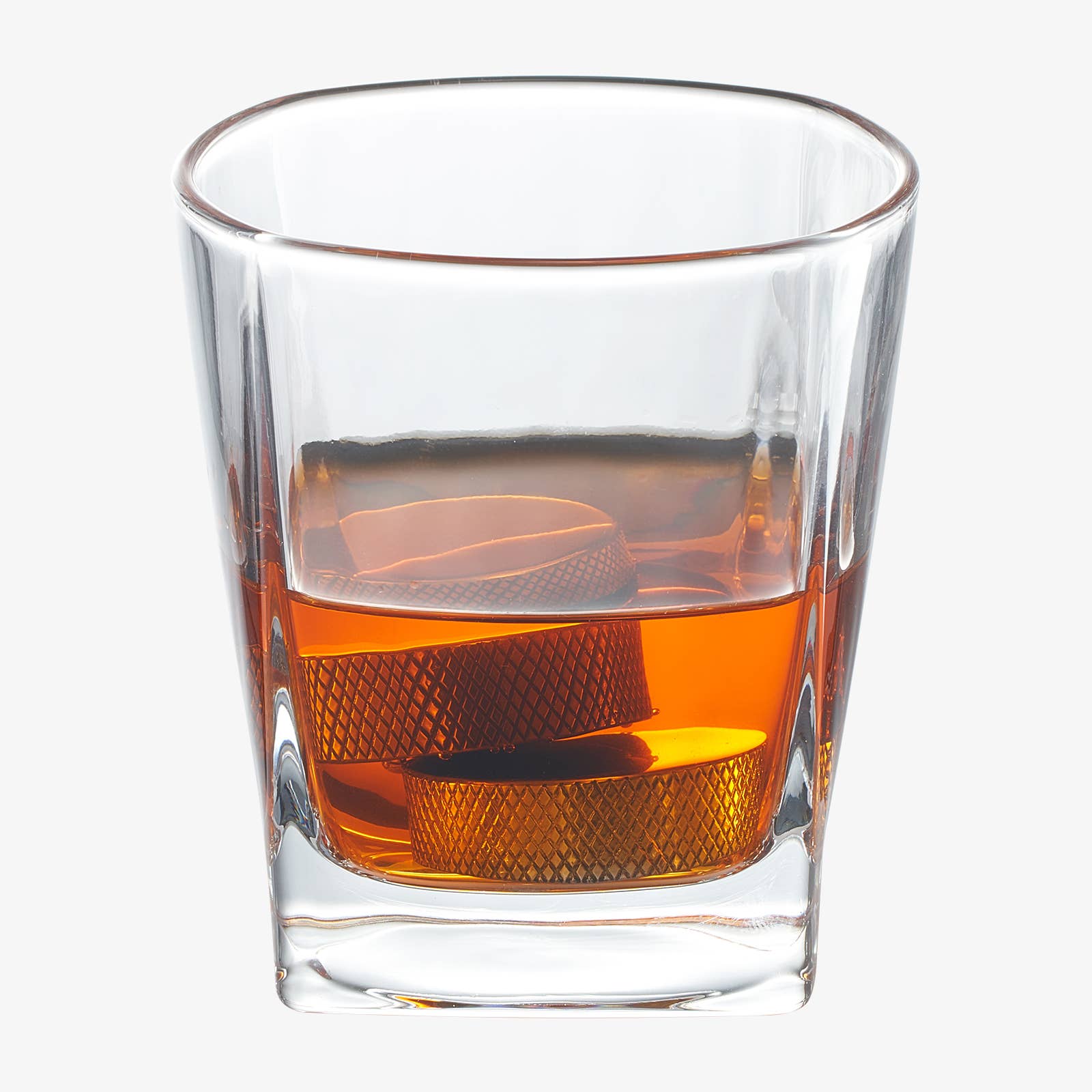 The Wine Savant /  Khen Glassware - Wholesale Drink Chilling Cubes - Hockey Whiskey Stones 7pcs Set | 4 stones, tongs, 2 glasses8