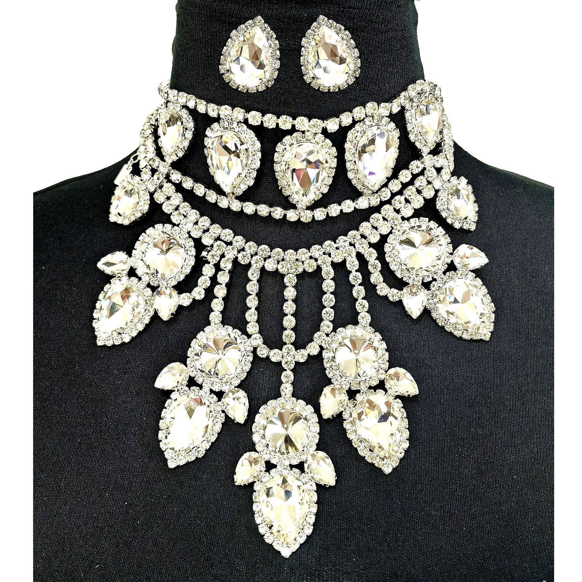 Diacly - Vente Parures de bijoux - Ensemble Collier Ras-du-Cou Chunky Floral Renaissance3
