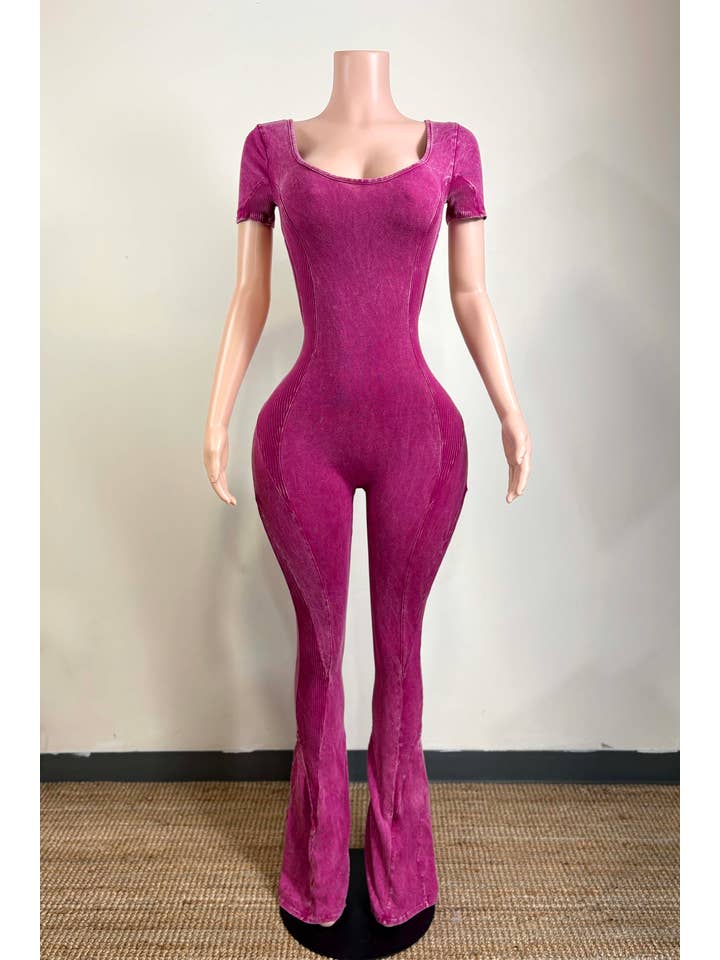 Dalia Studio - Wholesale Jumpsuit - Women's - MINERAL WASH OPEN BACK FLARE JUMPSUIT16