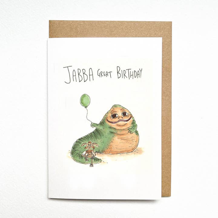 Jabba Geweldige Verjaardag | Star Wars kaart voor wholesale door Well Drawn