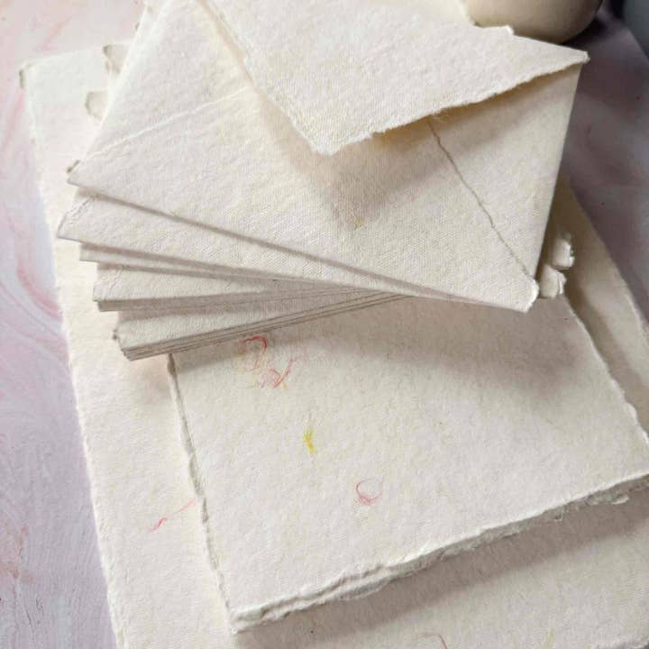 Wool - Handmade Cotton Paper and Envelopes with Wool Fibres for wholesale by The Natural Paper Company