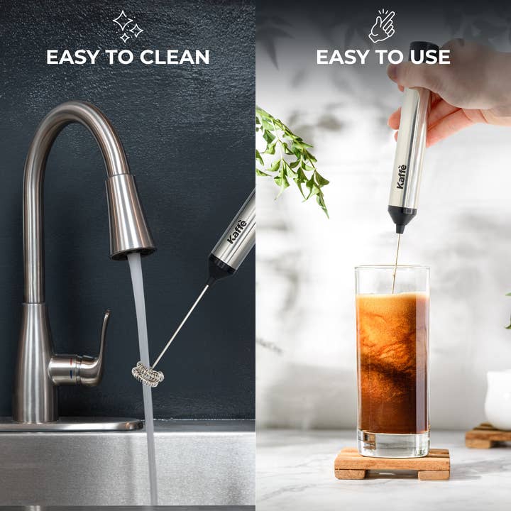 Kaffe - Wholesale Kitchen tool/gadget - Kaffe Rechargeable Milk Frother - USB-C,12,000 RPM, 2 Whisks5