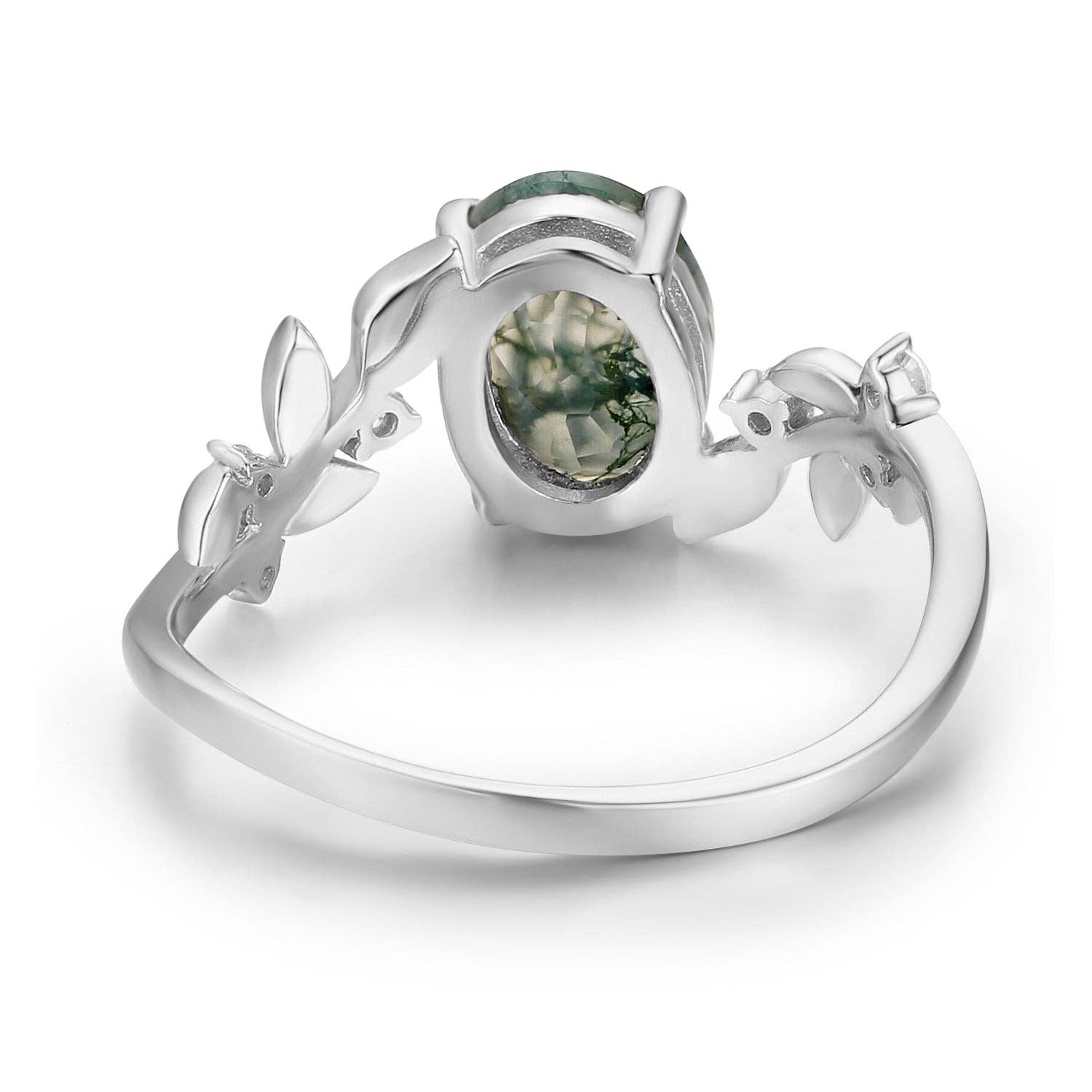 Azura Jewelry – Engroshandel Båndring – Mellem bladet oval mosagatring ©4