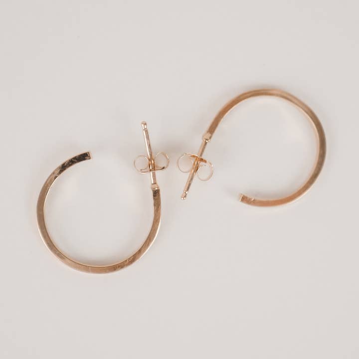 Small Gold or Silver three-quarter hoops for wholesale by Krista Knickerbocker Designs