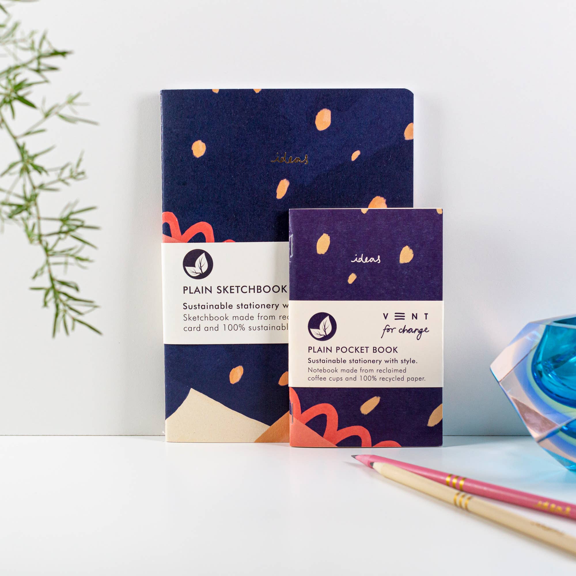 VENT for Change – wholesale Notebook – Notebook A5 Recycled & Sustainable Plain Paper Ideas - Blue2