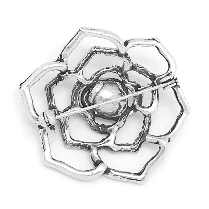 Swarovski Kristall Brosche versilbert Zamak 4,5cm für den Großhandel von Gloria Mago