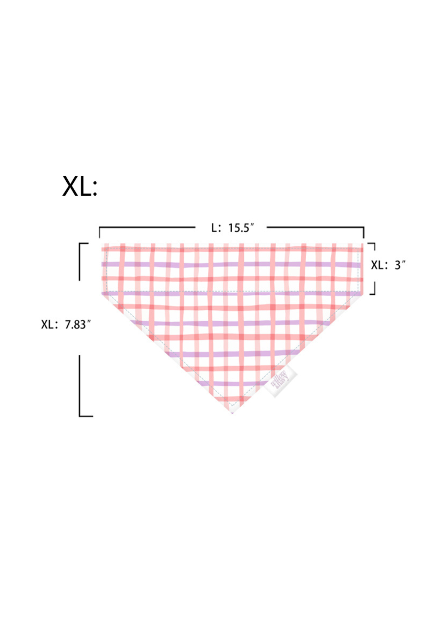 Willow & Navy - Wholesale Pet Bandana - Dog - Pink Plaid Over the Collar Dog Bandana4