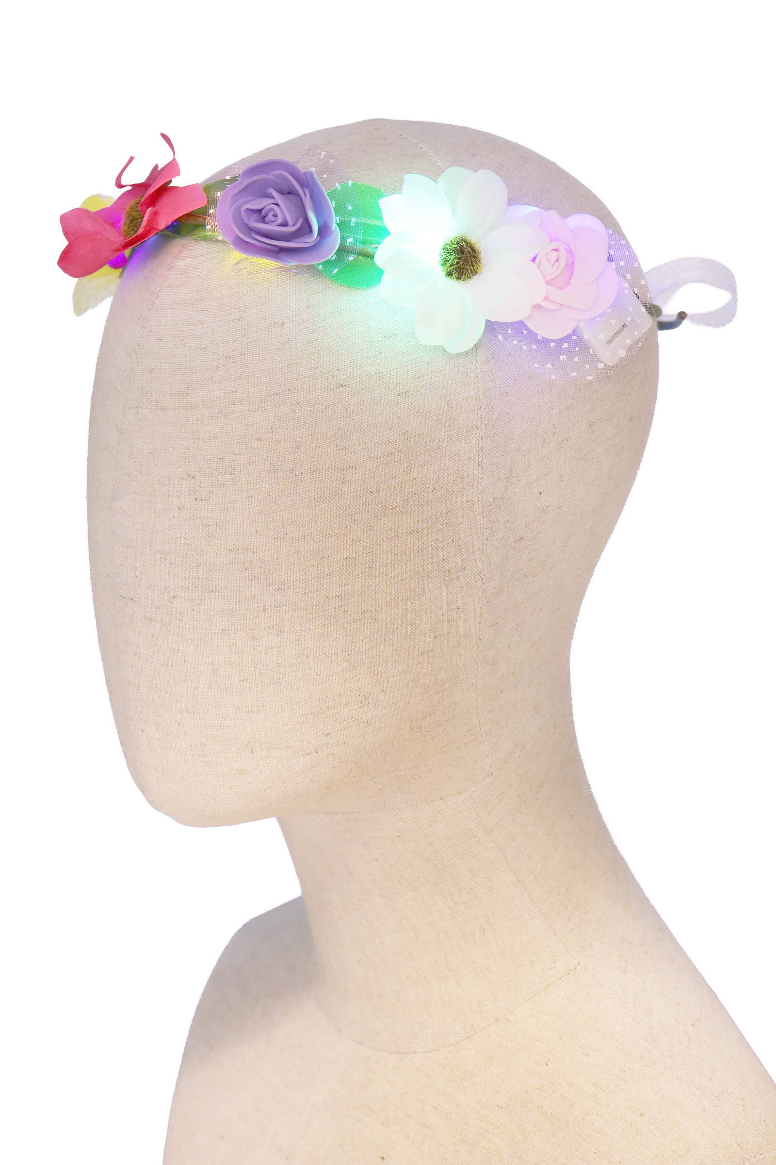 Assorted Floral Lace Trim Led Light-up Crown Headpiece for wholesale on Faire7