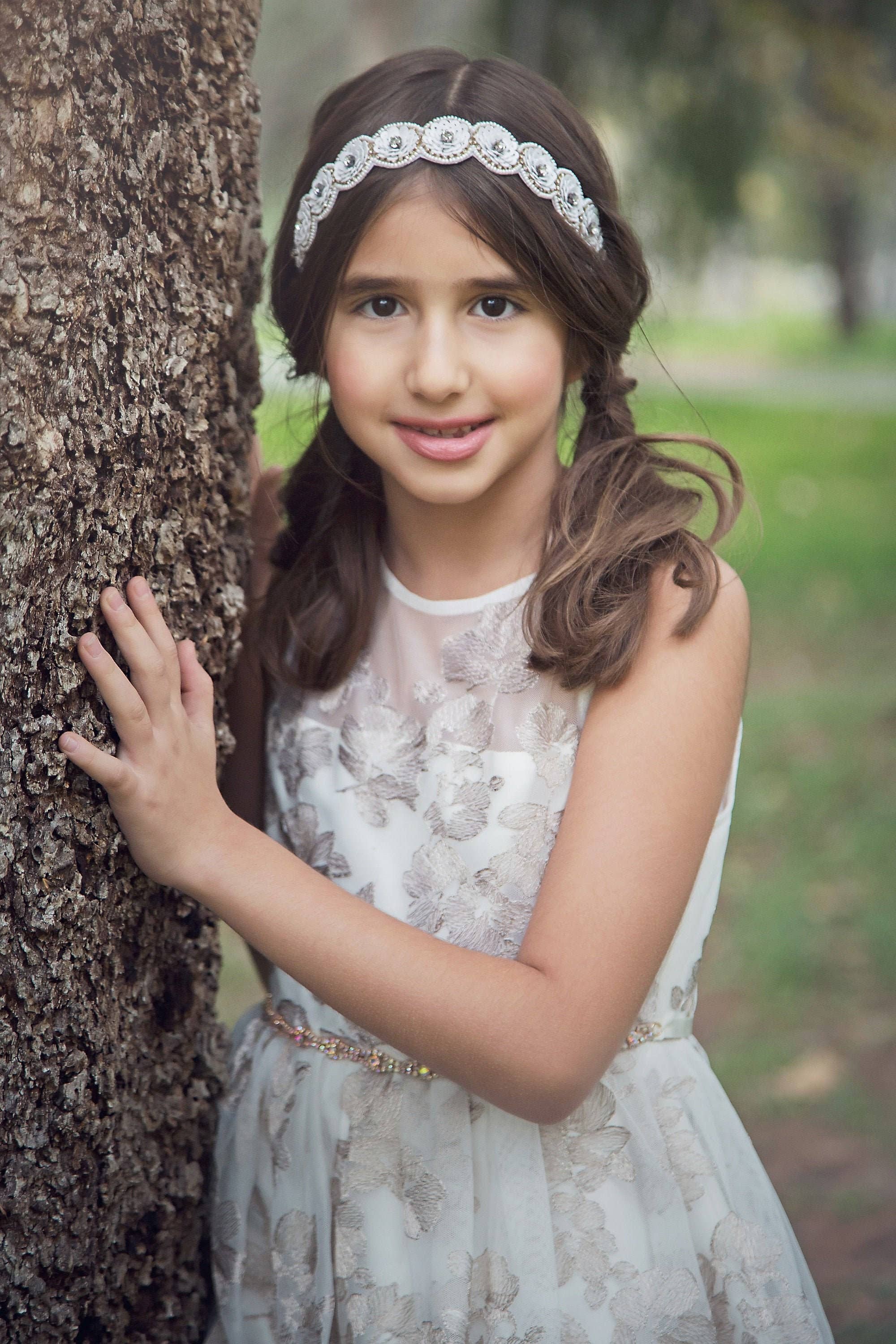 INSOMINIAQ - Wholesale Fashion Headband - Kids - Bridal Headband, Hair Piece Accessory Jewelry ~ Bride, Matron of Honor, Flower Girl ~ White Silver, Crystals, Small Pearls, Crown, Tiara1