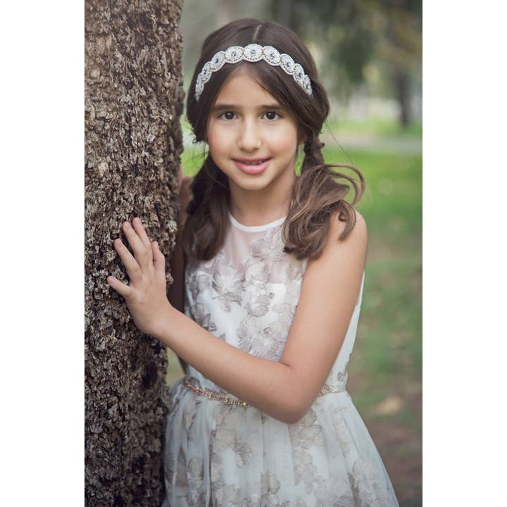 INSOMINIAQ - Wholesale Fashion Headband - Kids - Bridal Headband, Hair Piece Accessory Jewelry ~ Bride, Matron of Honor, Flower Girl ~ White Silver, Crystals, Small Pearls, Crown, Tiara1