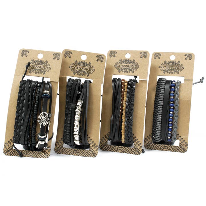 Men's Bracelet Sets - Black & Macho Assortment for wholesale by AWGifts Europe