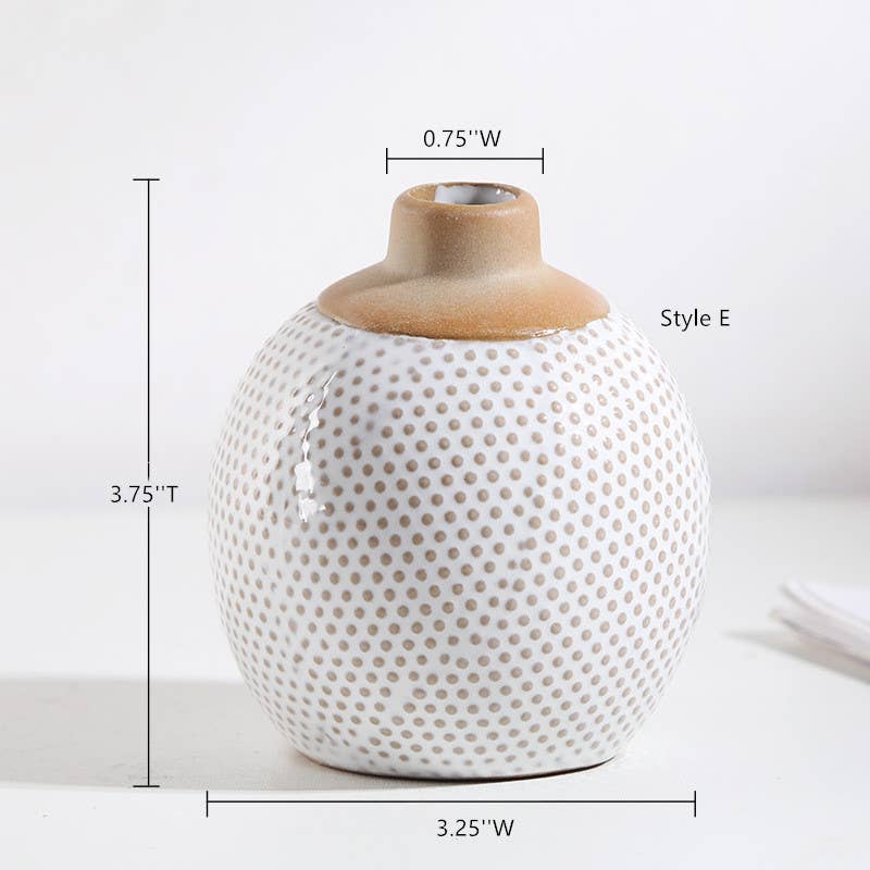 Sweet Home Deco - Wholesale Vaas - Rustieke mat/geglazuurde keramische knopvaas, kleine boho-vaas,  7