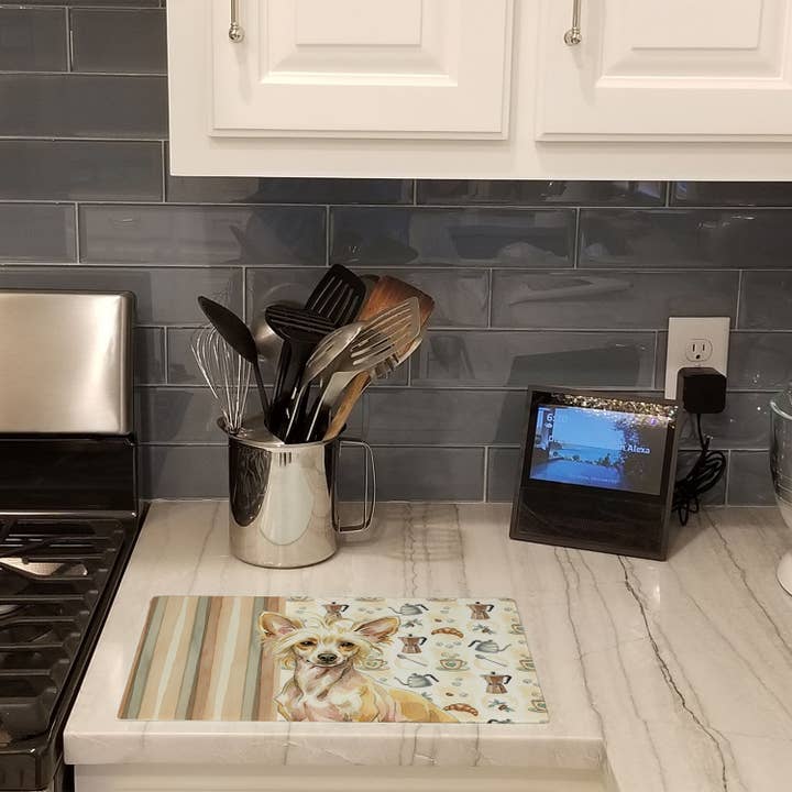 Hairless Palomino Chinese Crested Coffee Bar Cutting Board for wholesale by Caroline's Treasures