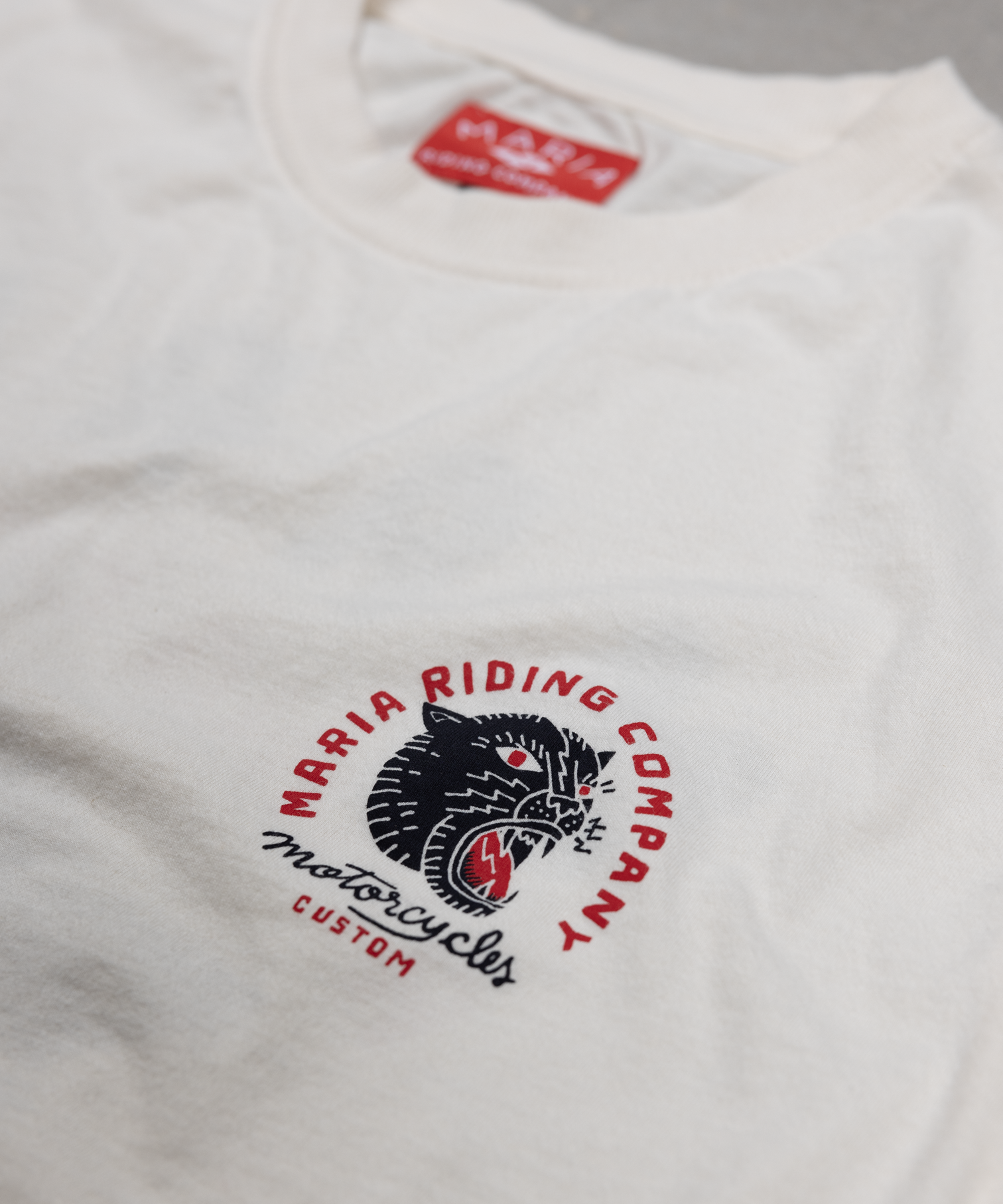 Maria Riding Company - Wholesale Graphic Sweatshirt - Men's - Panther Head Long Sleeve - Raw White8