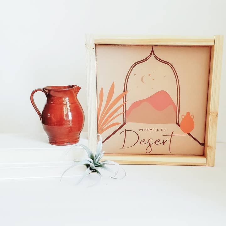 Bienvenido a The Desert- Letrero de madera para venta al por mayor de Emroseave
