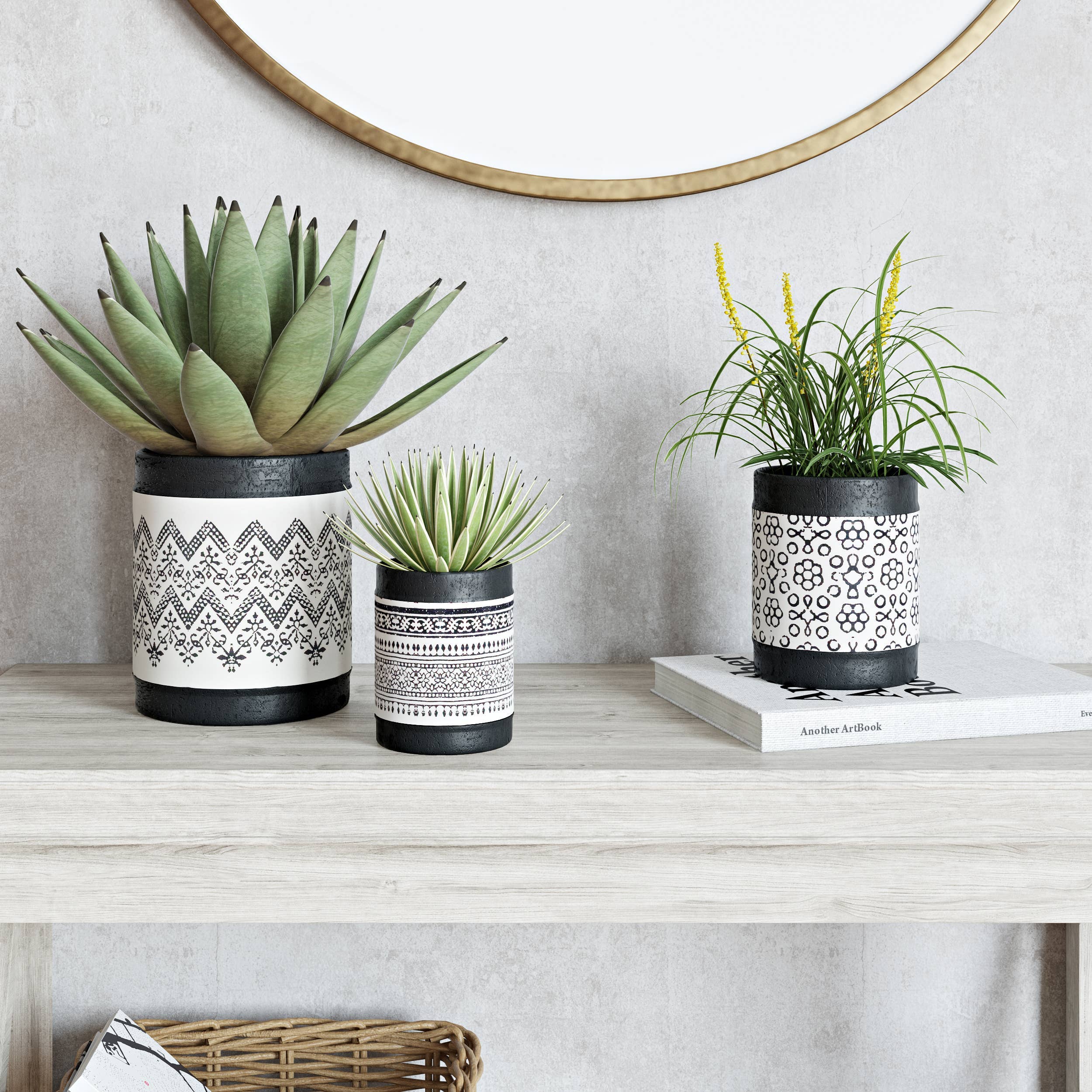 Aspire Home Accents - Wholesale Plant Pot - Nikos Tabletop Decor (Set of 3) - 7"H x 6"W3