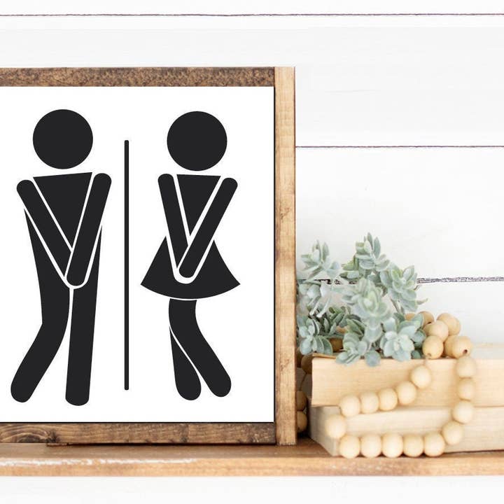 Funny Bathroom Symbols for wholesale by Lettered & Lined