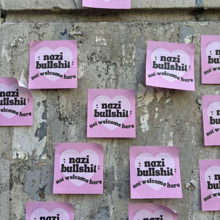 GetBullish - Wholesale Sticky Notes - Virtuous Vandalism “Nazi Bullshit Not Welcome” Sticky Notes1