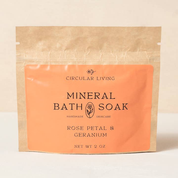 Circular Living – wholesale Badsalt och skumbad – Mineral Bath Soak Sachet, Rosenblad & Geranium0