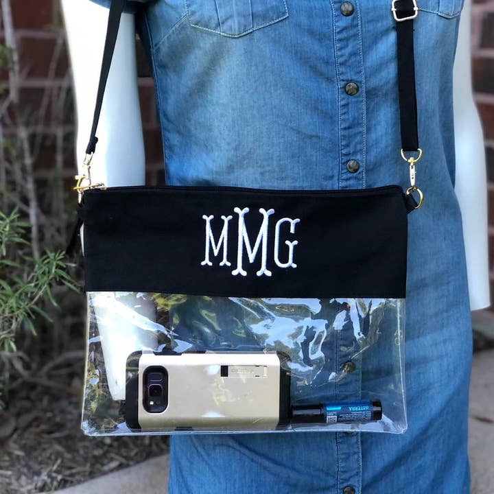 MiMi Wholesale - Wholesale Crossbody Bag - Women's - AD200T Game Day Clear Crossbody Bag/Clutch
