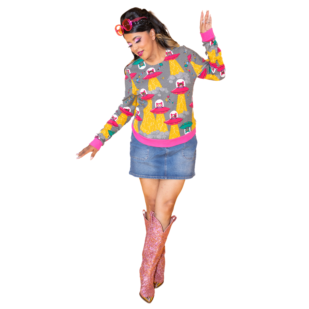 Blue Platypus - Wholesale Sweatshirt - Women's - Cats in Space French Terry Pullover6