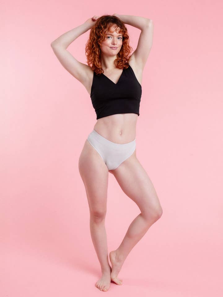 Period Underwear- Cheeky Ribbed- Grey for wholesale by Dais Group GmbH