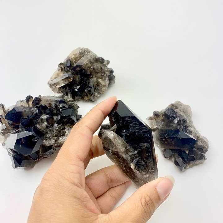 Pelham Grayson Rose - Wholesale Spiritual Stone/Crystal - Smoky Quartz Clusters | .5"-2" | 1/2 Kilo | Brazil
